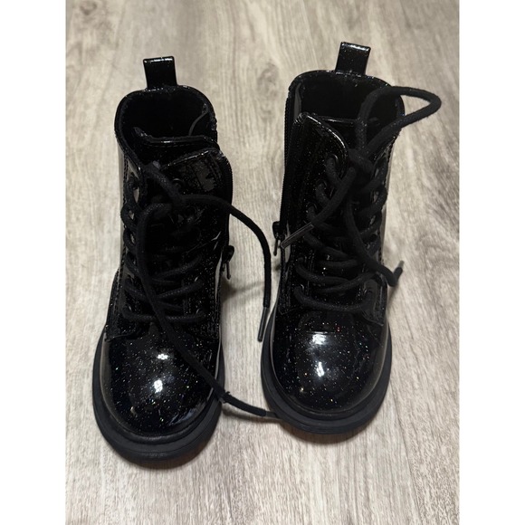 Glitter sparkle little girls madden combat zip up boots size 7 - Picture 2 of 5